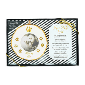 Cat  by Hung Up on You - 4" Photo Frame Ornament
