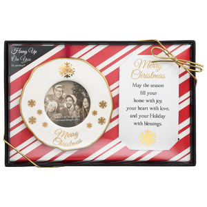 Merry Christmas by Hung Up on You - 4" Photo Frame Ornament
