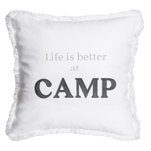 Camp by Tossing Words Around - 18" Throw Pillow Cover