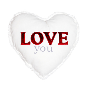 Love by Tossing Words Around - 18" Heart Pillow