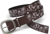 White Floral Stitched Belt by LAYLA - 