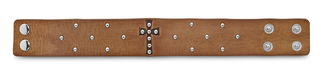 Faith Bracelet by LAYLA - 8.5" Camel Leather & Stud