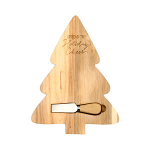 Holiday Cheer by Hostess with the Mostess - 13" Acacia Cheese/Bread Board Set