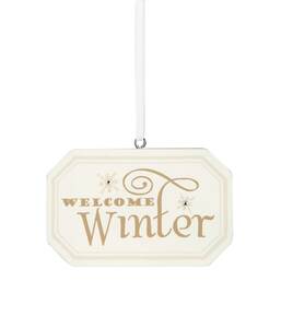 Welcome Winter by Signs of Happiness - 3" x 2" Hanging Plaque