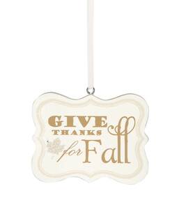 Give Thanks for Fall by Signs of Happiness - 2.75" x 2.25" Hanging Plaque