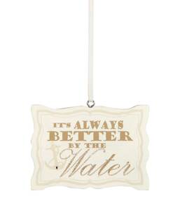By the Water by Signs of Happiness - 3" x 2" Hanging Plaque