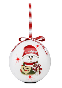 I Love Mom by The Sockings - 100mm Blinking Ornament