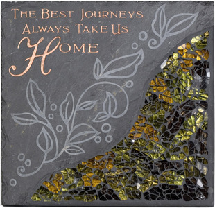 The Best Journeys by Fragments - 7.5" Slate w/Mosaic Sq Plate