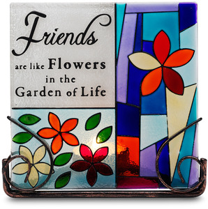 Friends by Shine on Me - 5" Glass Tealight Holder