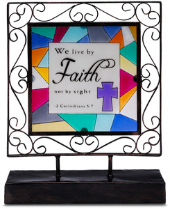 Faith by Shine on Me - 6.5" x 8.25" Glass Plaque