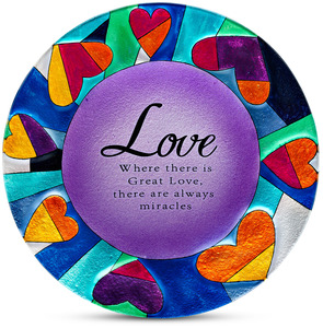 Love by Shine on Me - 12" Round Glass Plate