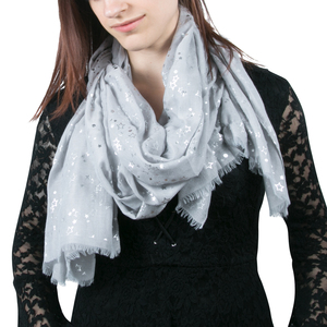 Star Gray by Forever in our Hearts - 27.5" x 71" In Memory Scarf
