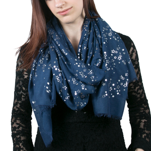 Star Navy by Forever in our Hearts - 27.5" x 71" In Memory Scarf