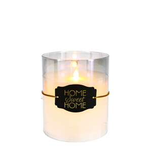 Home Sweet Home by Candle Decor - 6" Clear Luster Realistic Flame Candle  