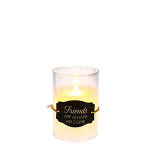 Friends by Candle Decor - 5" Clear Luster Realistic Flame Candle  