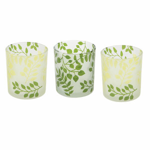 Green Fern by Candle Decor - 3 Assorted Votive Holders