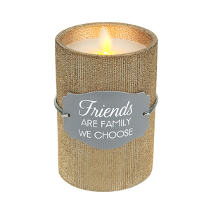 Friends by Candle Decor - 4.75" Bronze Glitter Realistic Flame Candle 