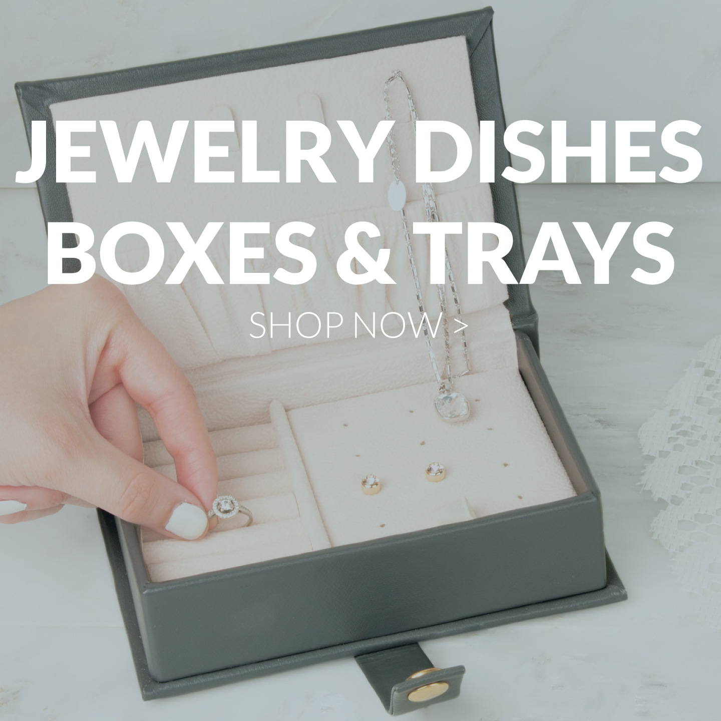Jewelry Dishes, Trays & Boxes