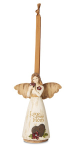 Love You Mom by Simple Spirits - 4.5" Angel Ornament Holding Heart 
