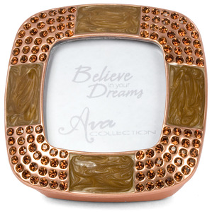 Copper Topaz Frame & Box by Ava Collection - Copper with Smoked Topaz. Holds 1.5" x 1.5" Photo