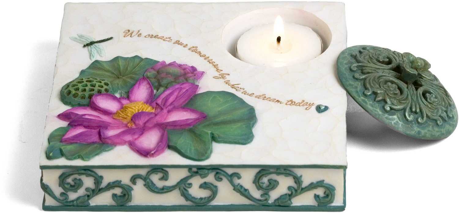 Dreams by Comfort in Bloom - Dreams - 5" Flat Square Candle Holder