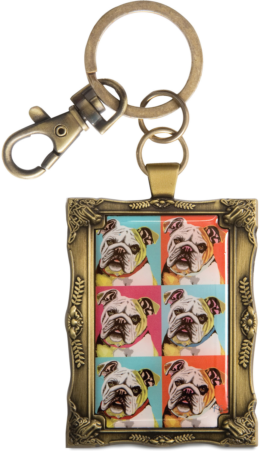 Bulldog - Woofhol by Paw Palettes - Bulldog - Woofhol - 2"x 2.75" Key Chain
