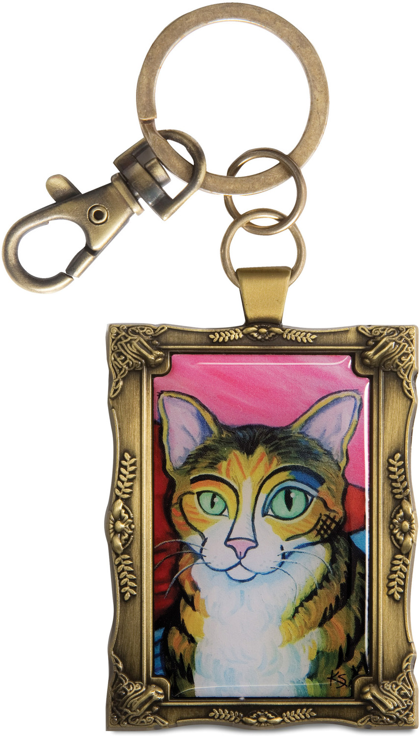 Brown Tabby - Pawcasso by Paw Palettes - Brown Tabby - Pawcasso - 2"x 2.75" Key Chain
