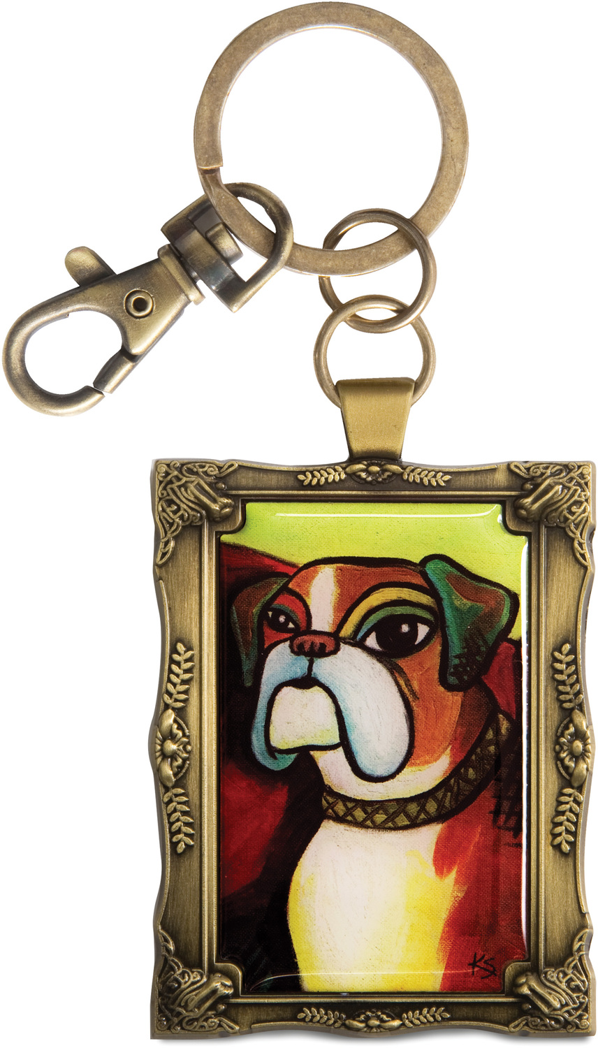 Boxer - Pawcasso by Paw Palettes - Boxer - Pawcasso - 2" x 2.75" Keychain