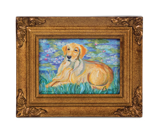 Golden Retriever - Bonet by Paw Palettes - 3.5"x5" Framed Canvas