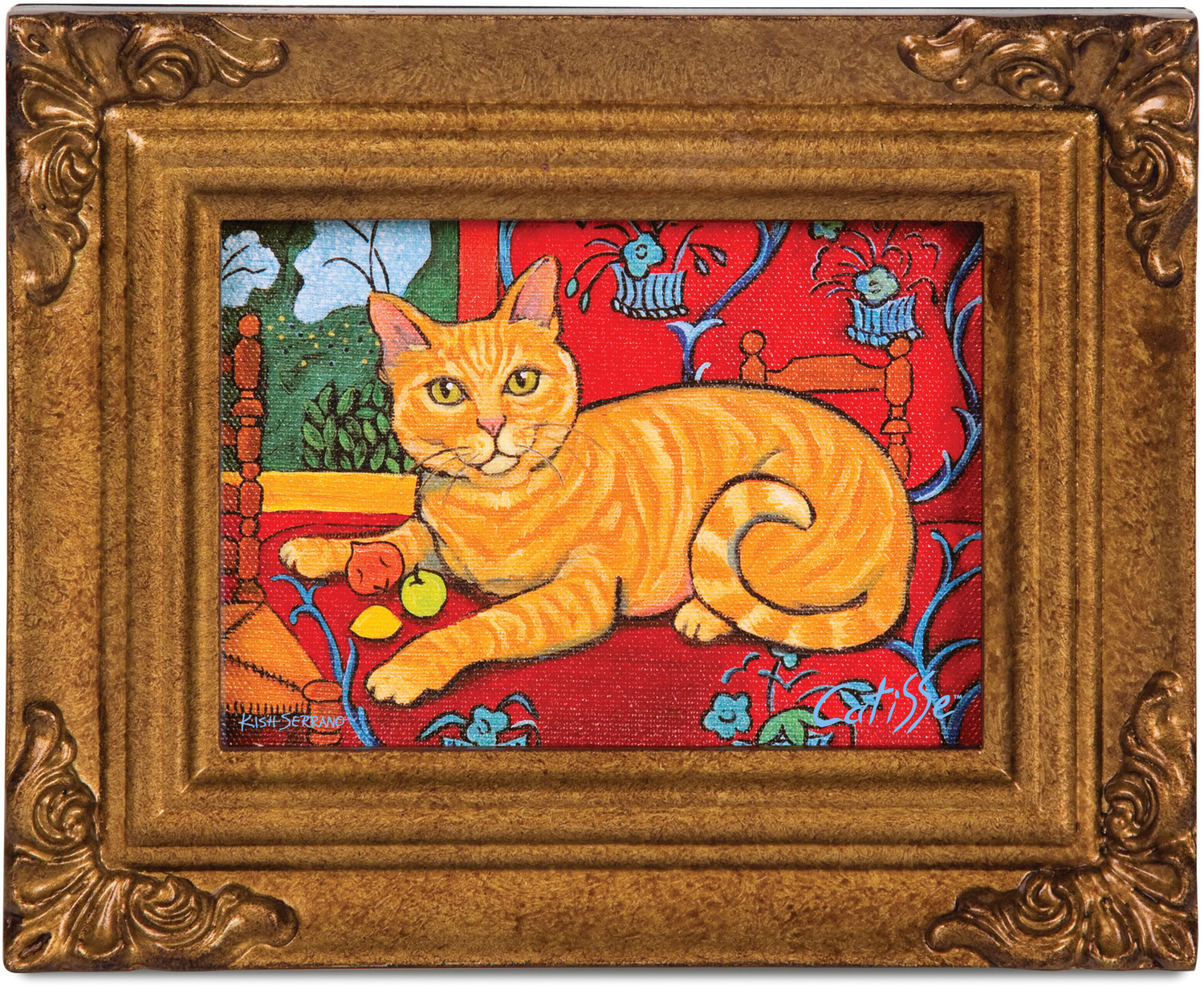 Orange Tabby - Catisse by Paw Palettes - Orange Tabby - Catisse - 3.5"x5" Framed Canvas