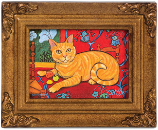 Orange Tabby - Catisse by Paw Palettes - 3.5"x5" Framed Canvas