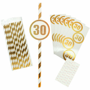 30 by Salty Celebration - 24 Pack Party Straws