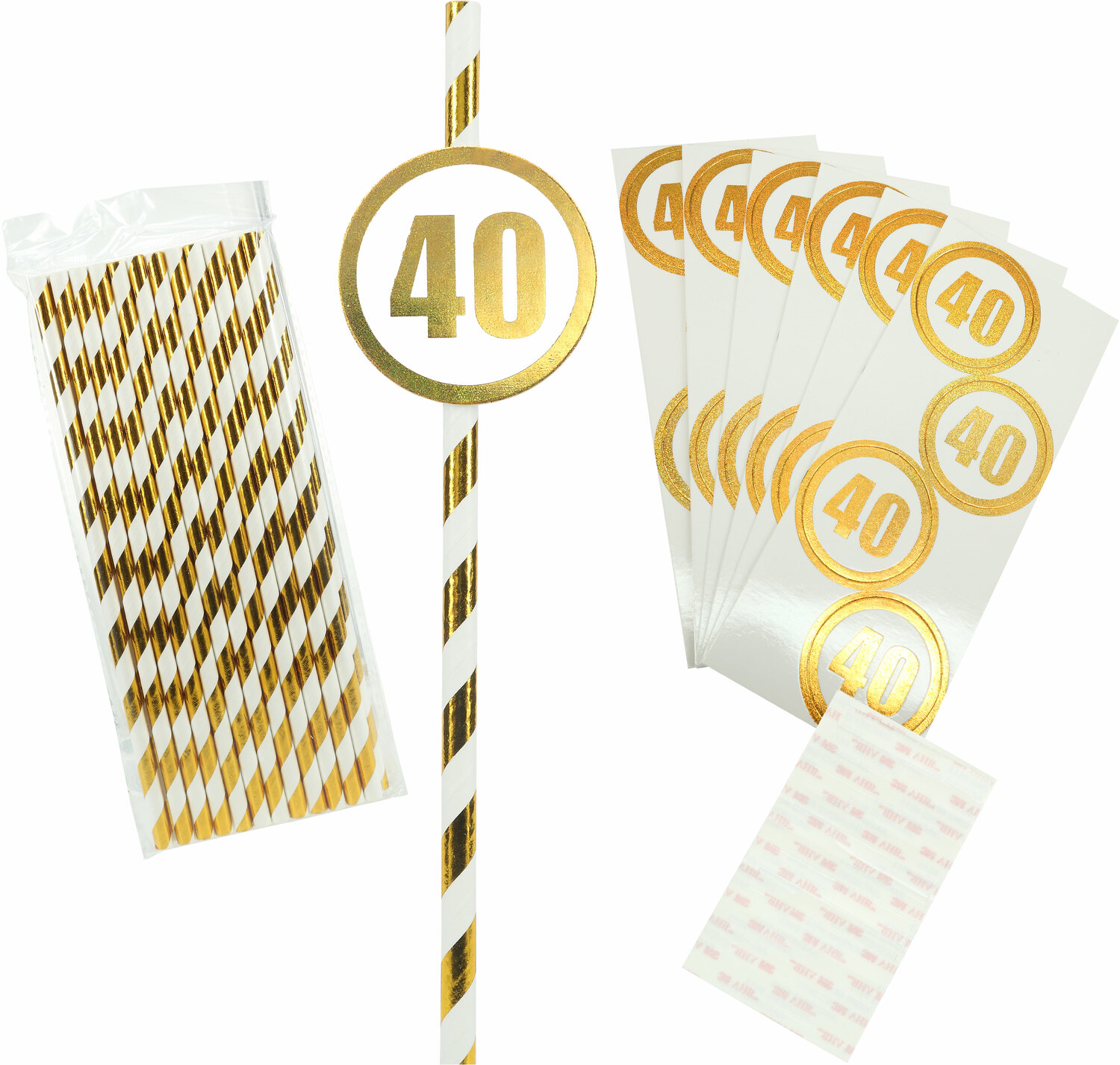 40 by Salty Celebration - 40 - 24 Pack Party Straws