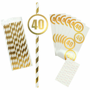 40 by Salty Celebration - 24 Pack Party Straws