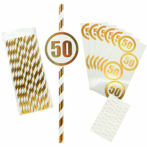 50 by Salty Celebration - 24 Pack Party Straws
