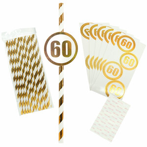 60 by Salty Celebration - 24 Pack Party Straws