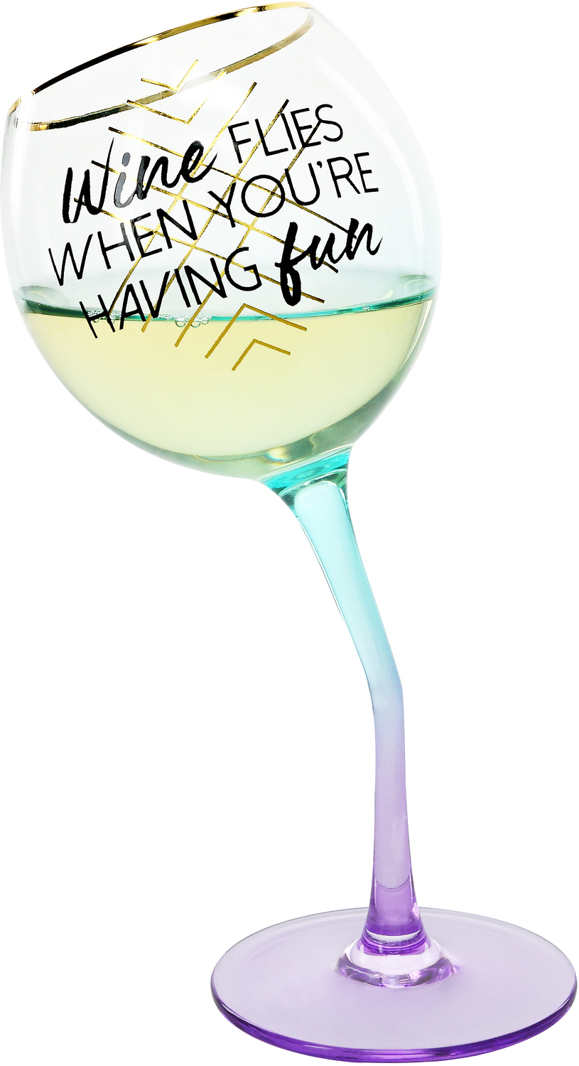 Wine Flies by Salty Celebration - Wine Flies - 11 oz Tipsy Stemmed Wine Glass