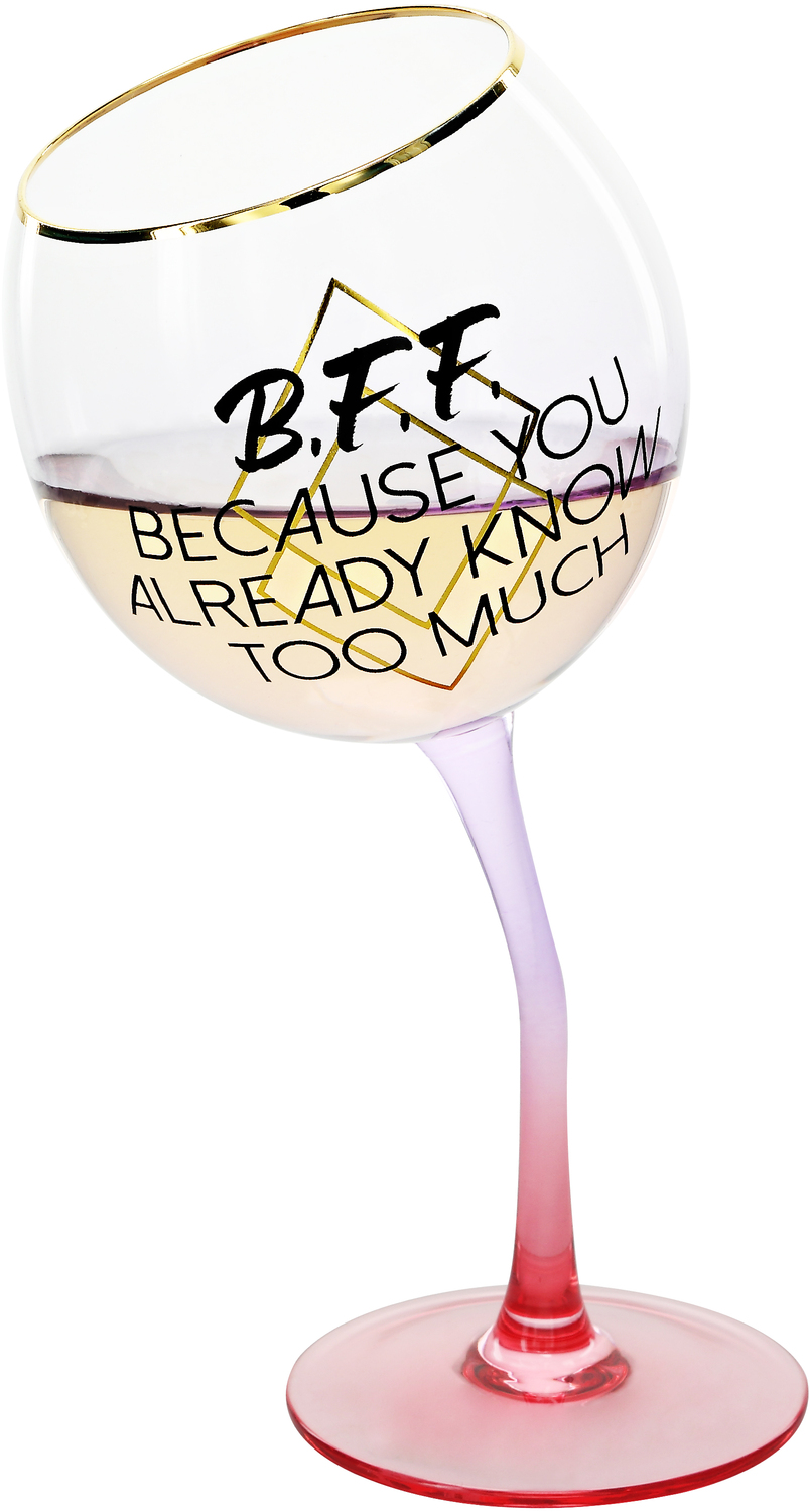 B.F.F. by Salty Celebration - B.F.F. - 11 oz Tipsy Stemmed Wine Glass