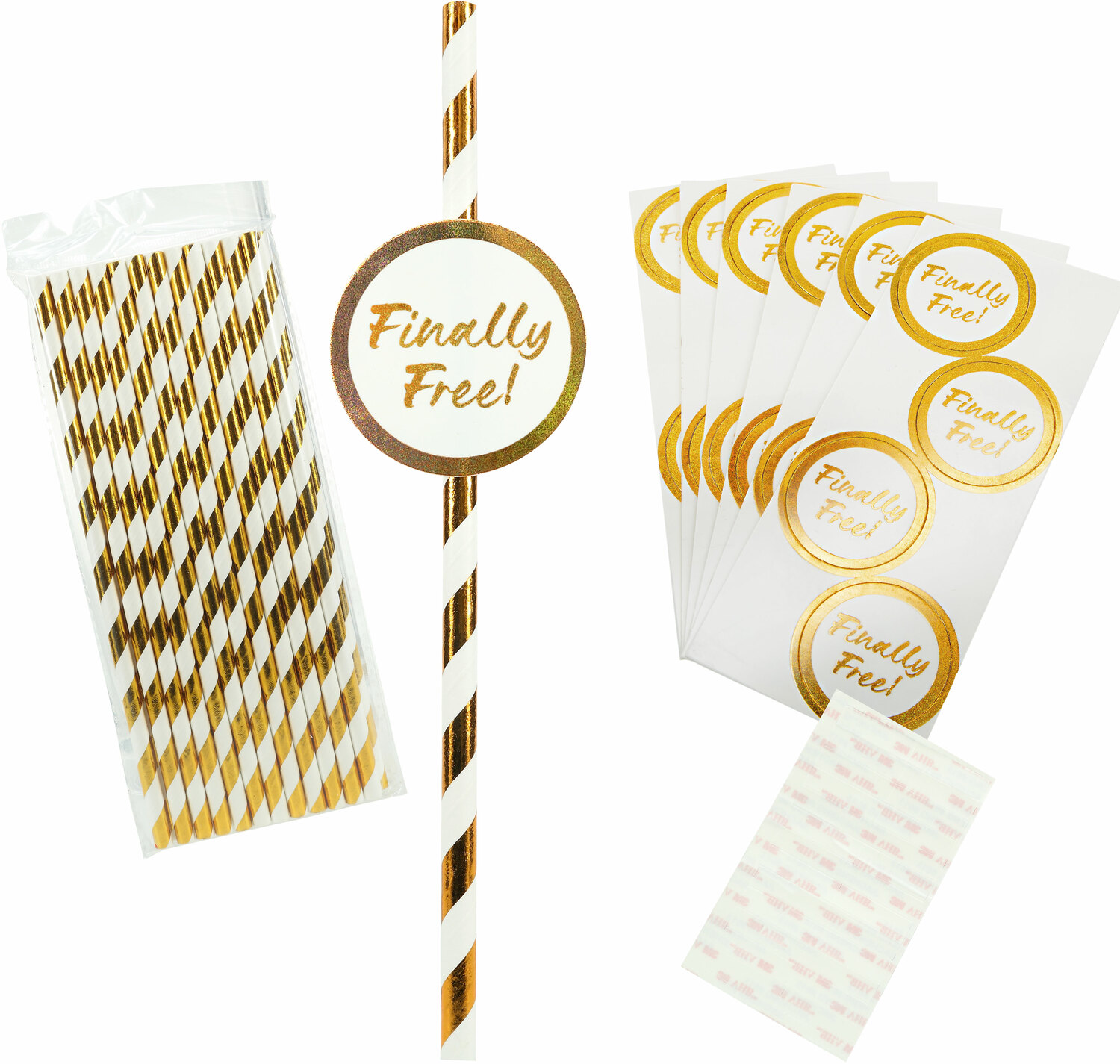Finally Free by Salty Celebration - Finally Free - 24 Pack Party Straws