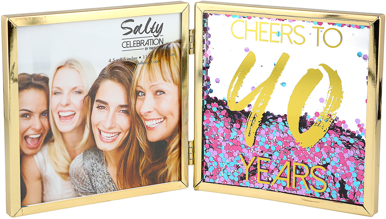 Cheers to 40 by Salty Celebration - Cheers to 40 - 4.75" Hinged Sentiment Frame