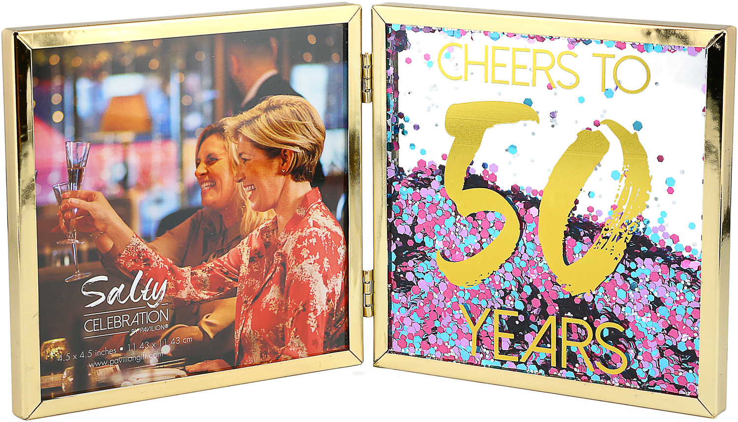 Cheers to 50 by Salty Celebration - Cheers to 50 - 4.75" Hinged Sentiment Frame