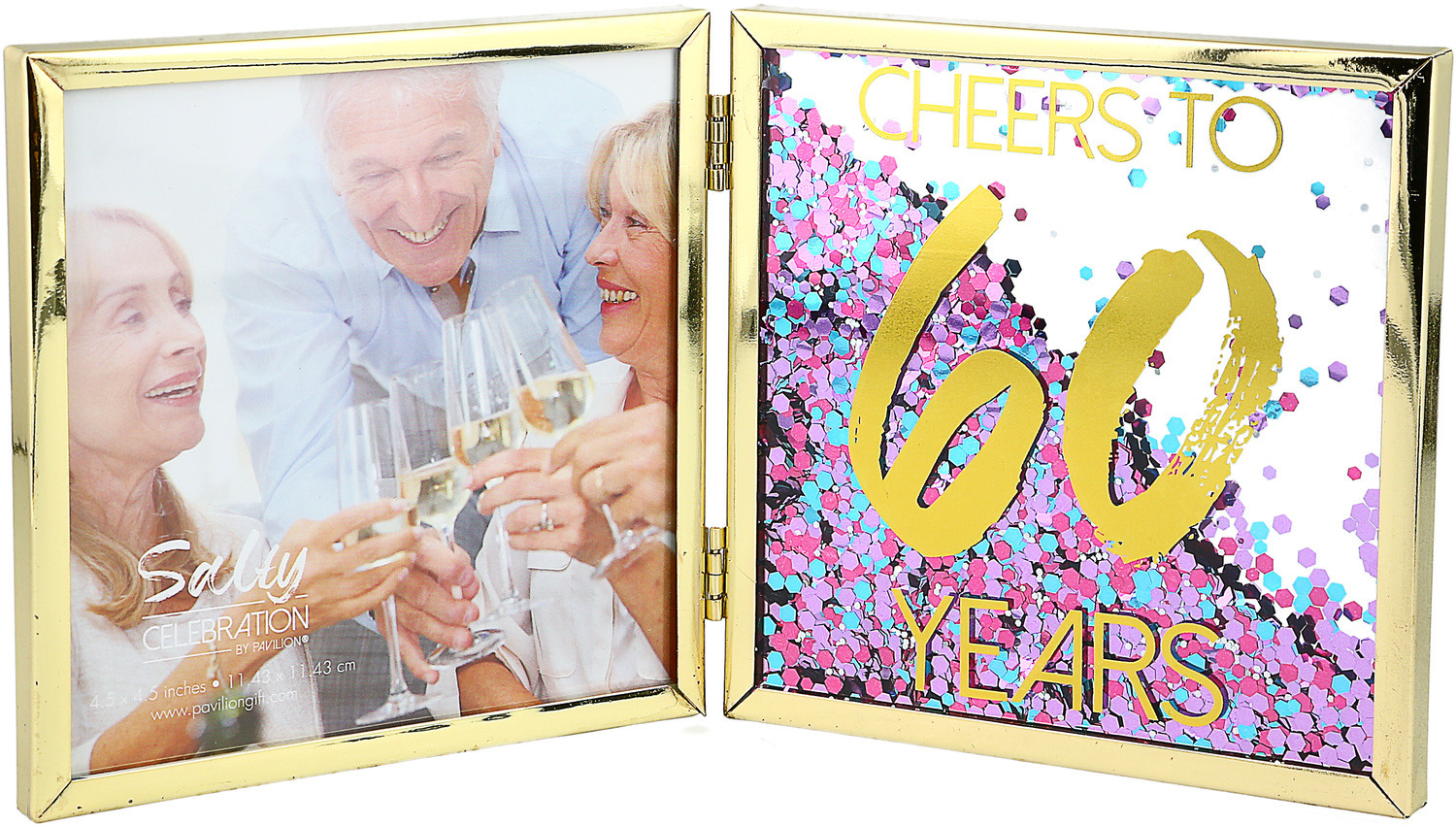 Cheers to 60 by Salty Celebration - Cheers to 60 - 4.75" Hinged Sentiment Frame