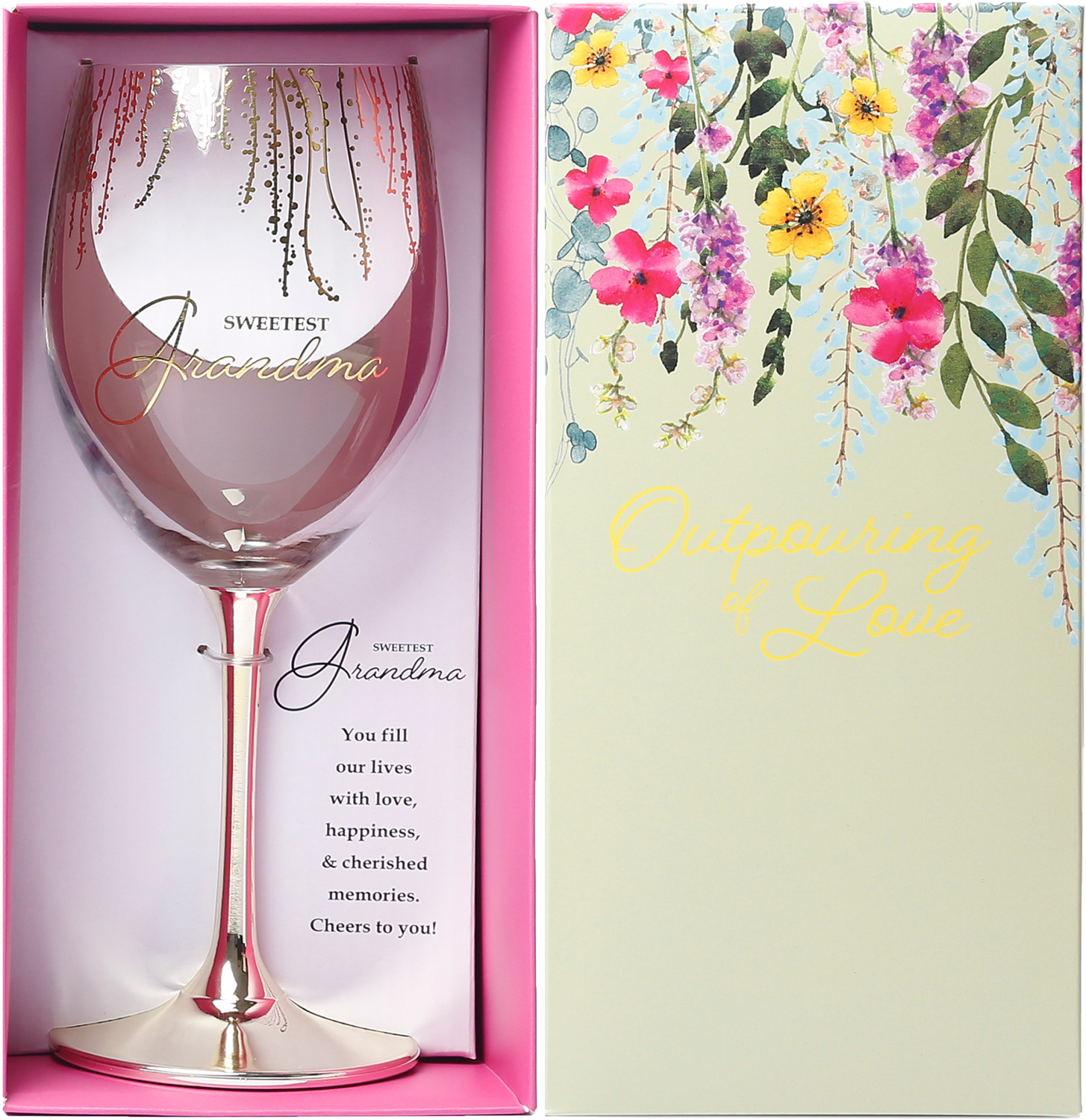 Grandma by Outpouring of Love - Grandma - Gift Boxed 19 oz Crystal Wine Glass