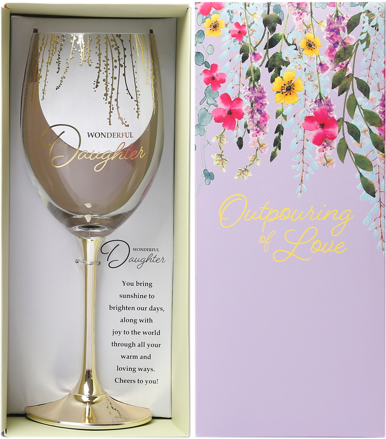 Daughter by Outpouring of Love - Daughter - Gift Boxed 19 oz Crystal Wine Glass