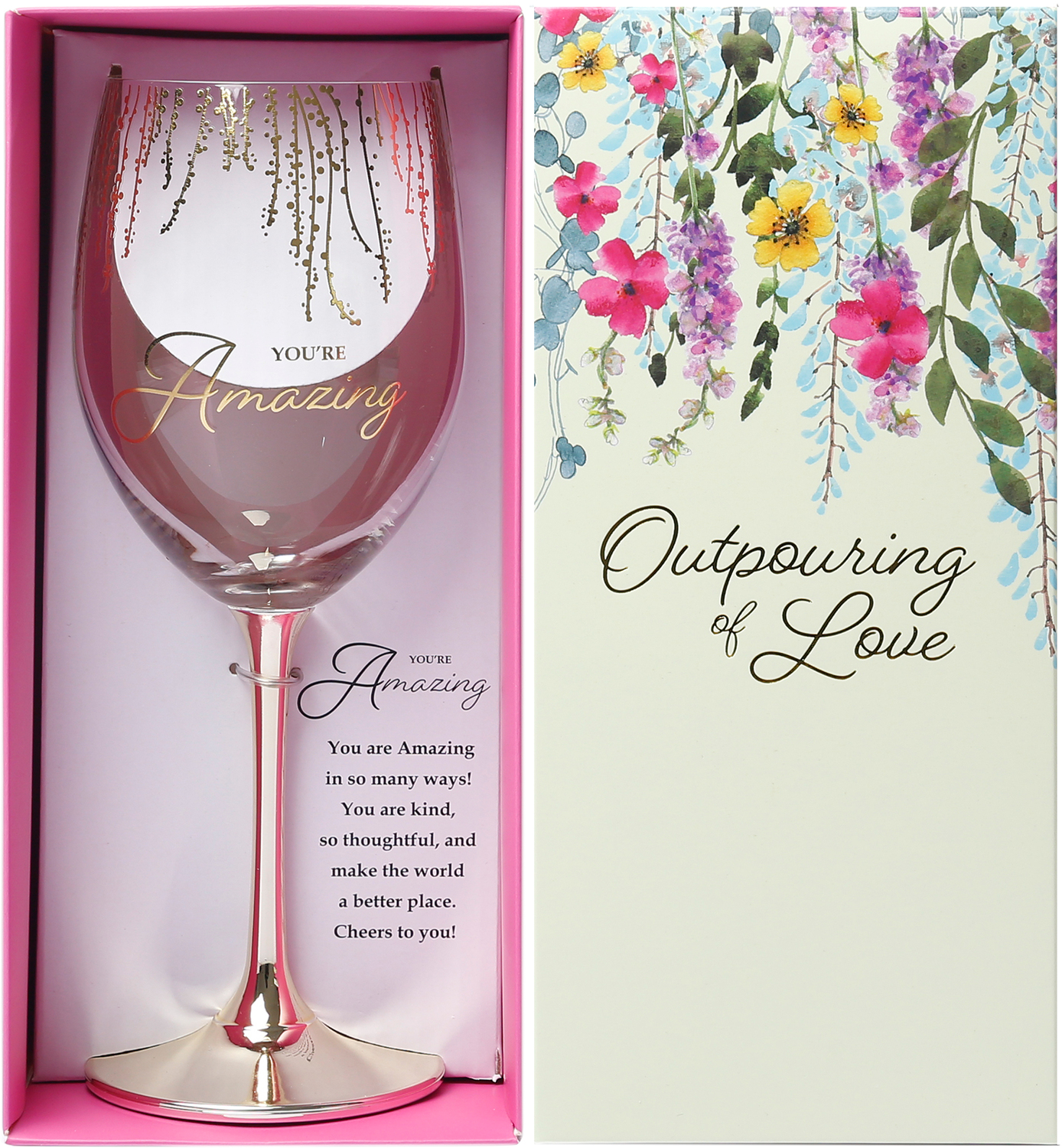 Amazing by Outpouring of Love - Amazing - Gift Boxed 19 oz Crystal Wine Glass