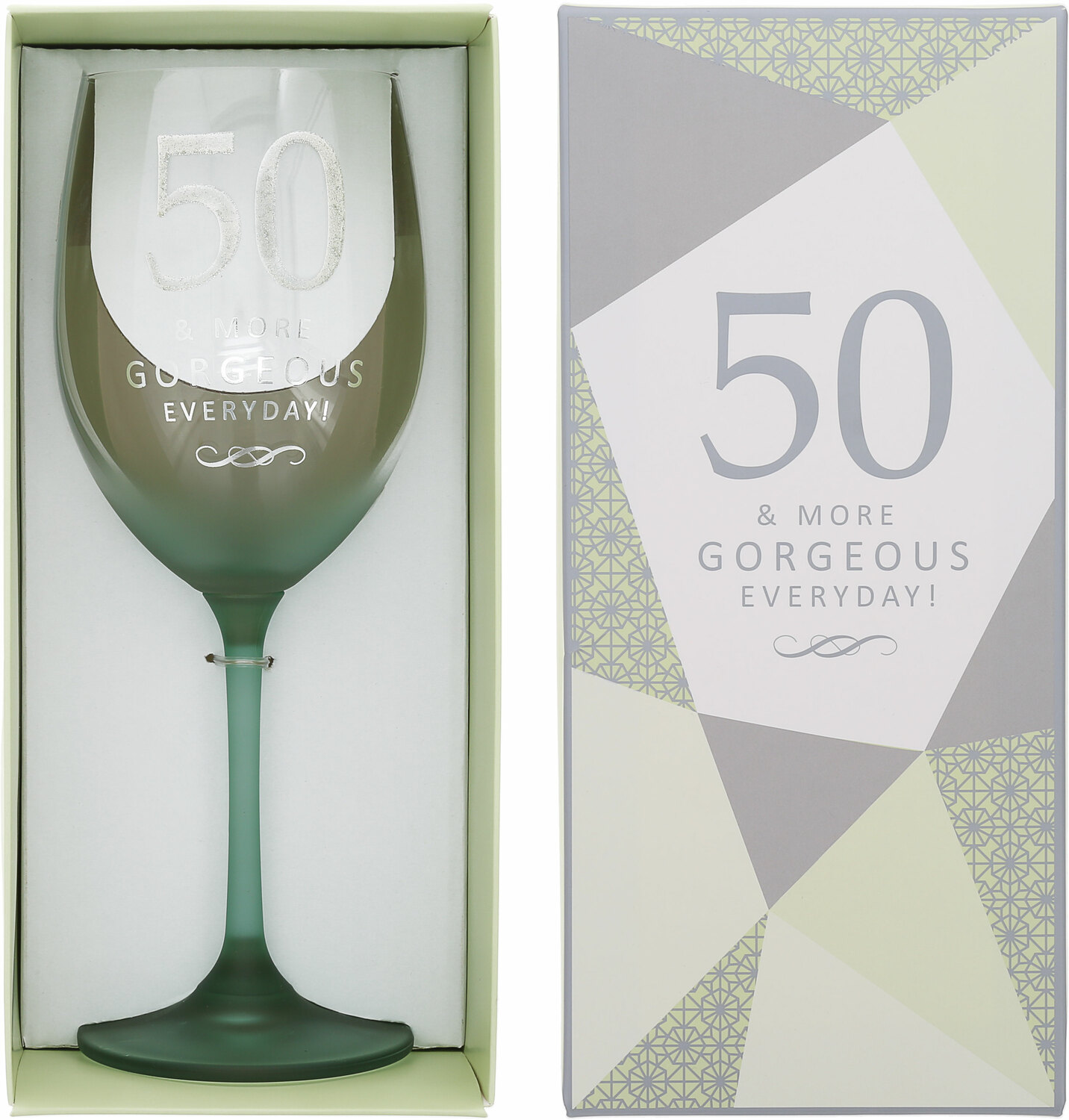 50 by Outpouring of Love - 50 - Gift Boxed 19 oz Crystal Wine Glass