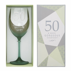 50 by Outpouring of Love - Gift Boxed 19 oz Crystal Wine Glass