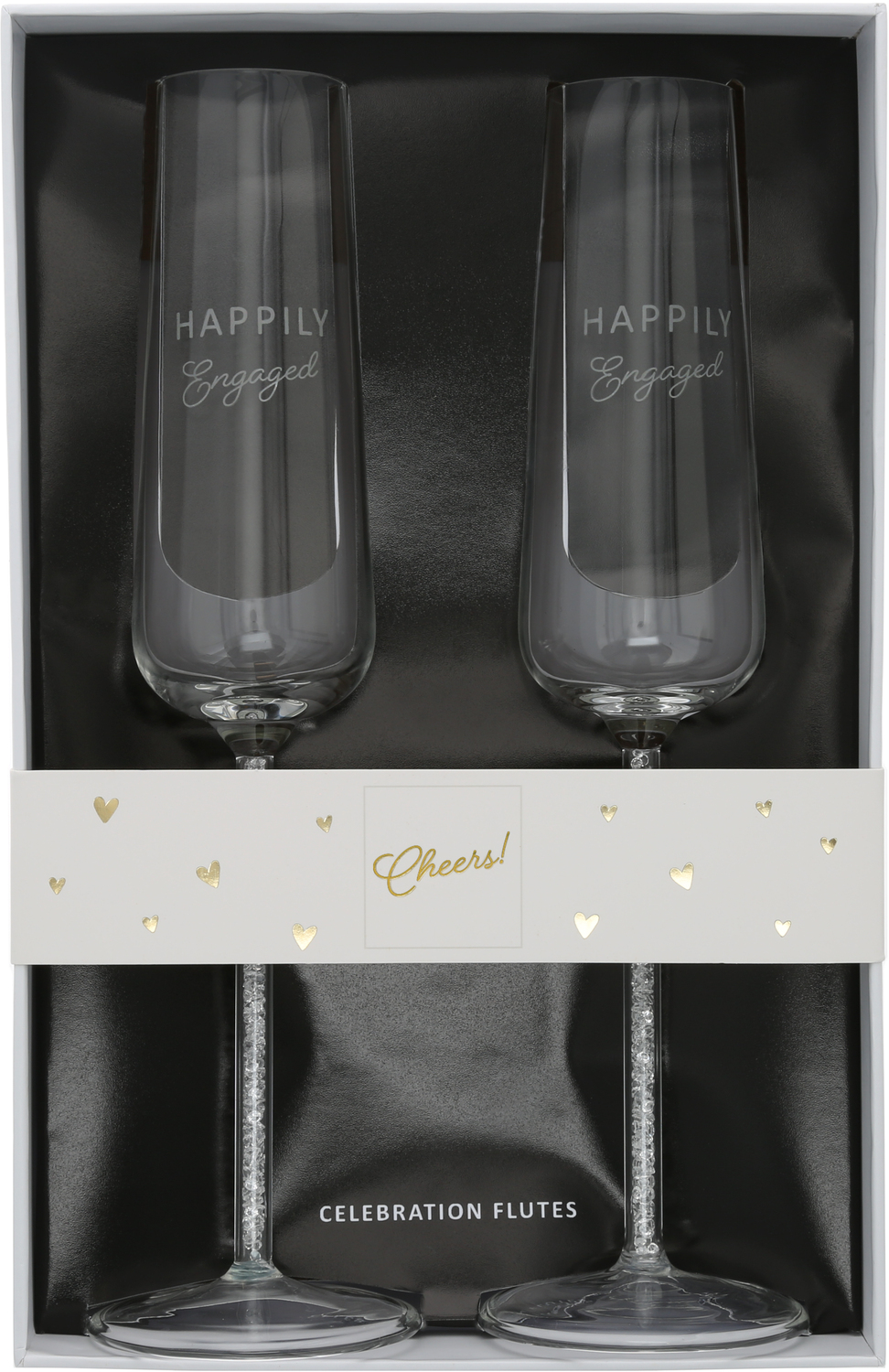 Engaged  by Outpouring of Love - Engaged  -  Gift Boxed 7 oz Glass Toasting Flute Set
