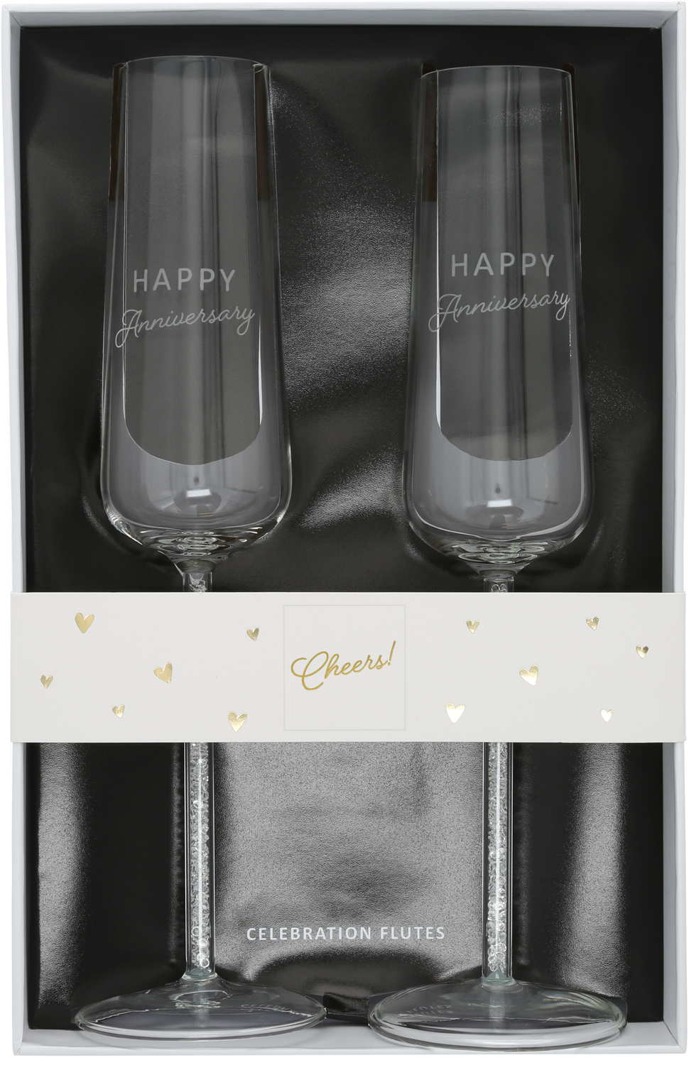 Happy Anniversary by Outpouring of Love - Happy Anniversary -  Gift Boxed 7 oz Glass Toasting Flute Set