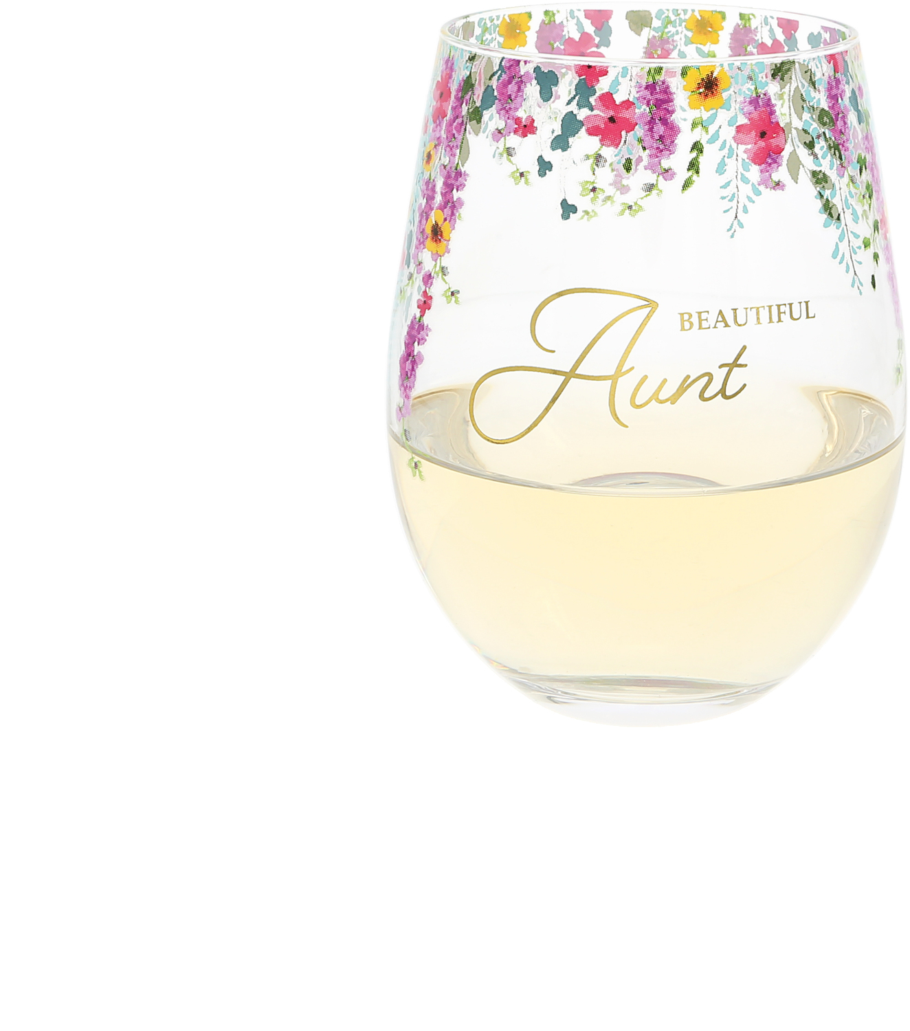 Beautiful Aunt by Outpouring of Love - Beautiful Aunt - Gift Boxed 17 oz Stemless Wine Glass